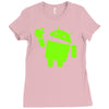 android eats apple Ladies Fitted T-Shirt