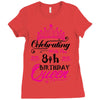 Celebrating With the 8th Birthday Queen Ladies Fitted T-Shirt