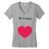 We're Hungry with Heart Women's V-Neck T-Shirt