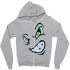 angry cartoon face Zipper Hoodie