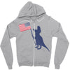 Patriotic T-Rex Zipper Hoodie