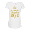 kings are born in 1982 Maternity Scoop Neck T-shirt