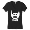man beard funny mens Women's V-Neck T-Shirt