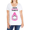 Feed Me and Tell Me I'm Pretty Baby Girl Ladies Curvy T-Shirt