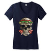 burger skull Women's V-Neck T-Shirt