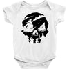 sea of theives skull Black Logo Baby Bodysuit