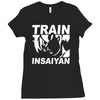 silver edition train insaiyan dragonball z insane bodybuilding goku Ladies Fitted T-Shirt