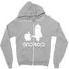 android robot spoof Zipper Hoodie