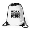 work is for people Drawstring Bags