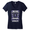 Never Underestimate The Strength Of A Hodgkins Cancer Warrior Women's V-Neck T-Shirt