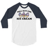 will run for ice cream 3/4 Sleeve Shirt