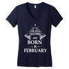 The best teachers are born in February Women's V-Neck T-Shirt