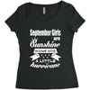 september girls are sunshine mixed with a little hurricane Women's Triblend Scoop T-shirt