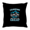 Camping Is Like Sex Throw Pillow