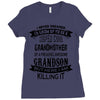 Super Cool Grandmother Of A Freaking Awesome Grandson Ladies Fitted T-Shirt
