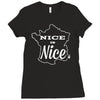 nice is nice Ladies Fitted T-Shirt