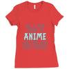 care about anime and two real people girls Ladies Fitted T-Shirt