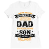 Super Cool Dad Of A Freaking Awesome Son Ladies Fitted T-Shirt