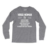 Virgo Woman Long Sleeve Shirts
