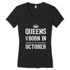 queens are born in october. Women's V-Neck T-Shirt