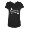 merry christmas flower Maternity Scoop Neck T-shirt