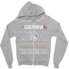 gemini christmas ugly sweater Zipper Hoodie