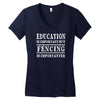 education is important but fencing is importanter Women's V-Neck T-Shirt