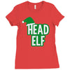 christmas head elf Ladies Fitted T-Shirt