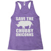 save the chubby unicorns Racerback Tank