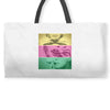 girl rolling Weekender Totes