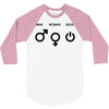 man woman geek symbols 3/4 Sleeve Shirt