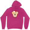 golden retriever dog with red santa's hat Unisex Hoodie