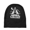 white ink camping is in tents funny Baby Beanies