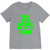 gym gains fitness slogan V-Neck Tee