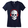 Sound Skull Women's V-Neck T-Shirt