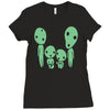 kodama family ghibli Ladies Fitted T-Shirt