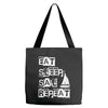 eat sleep sail repeat Tote Bags