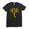tribal print elephant geometric gold animals cool Ladies Fitted T-Shirt