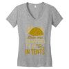 dude that camp trip in tents funny Women's V-Neck T-Shirt