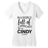 in a world full of grinches be a cindy lou who Women's V-Neck T-Shirt