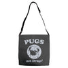 pugs not drugs Adjustable Strap Totes
