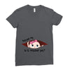 October Peeking Out Baby Girl Ladies Fitted T-Shirt