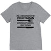 i'm a secondhand vegetarian. cows eat grass, i eat cows. V-Neck Tee