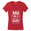 dad number one world's greatest Women's V-Neck T-Shirt