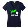 dino fast food  fun Women's V-Neck T-Shirt