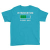 low battery introvert pun humor Youth Tee