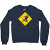 ninja crossing sign Crewneck Sweatshirt