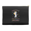 Unicorns are born in January Accessory Pouches
