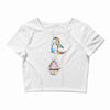 Cute Unicorn and Happy Cupcake Crop Top