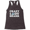 crazy lady shark Racerback Tank